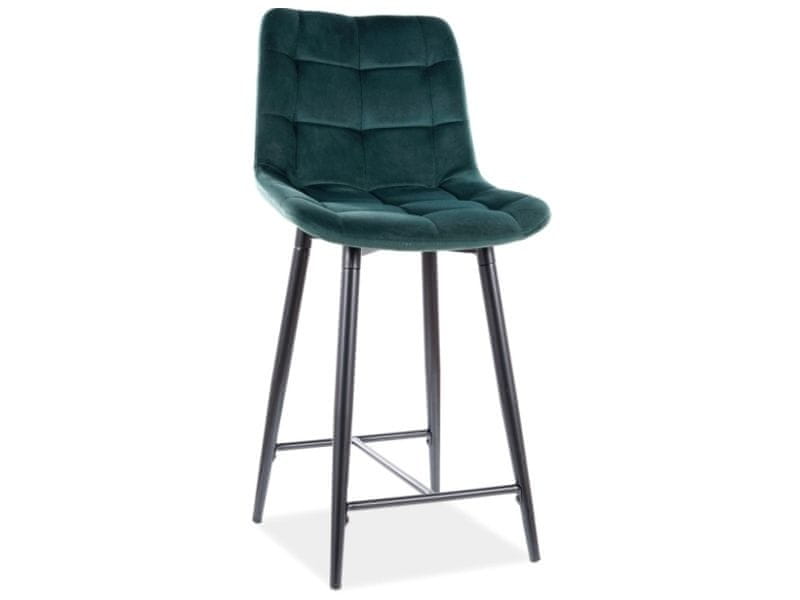 Veneti Malá barová stolička LYA - zelená / čierna
